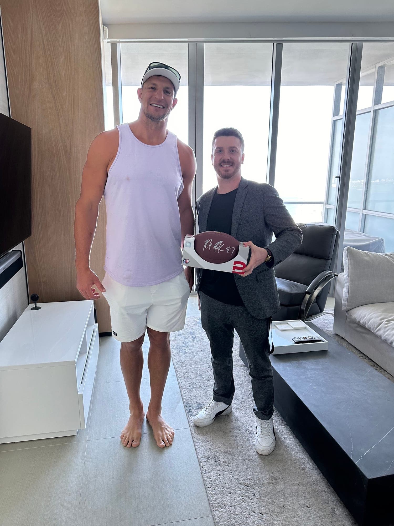Matthew Schulster with Rob Gronkowski